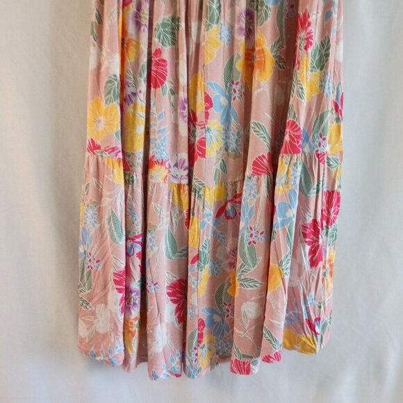 Time and Tru Convertible Maxi Dress Skirt Pink Floral Strapless Women’s L - Picture 5 of 8
